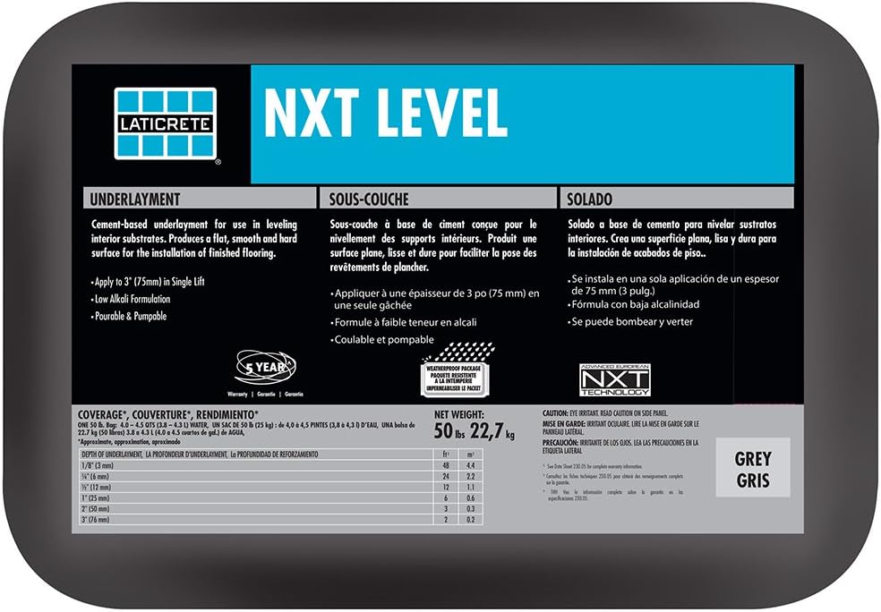 LATICRETE NXT Level Underlayment Grey 50LB