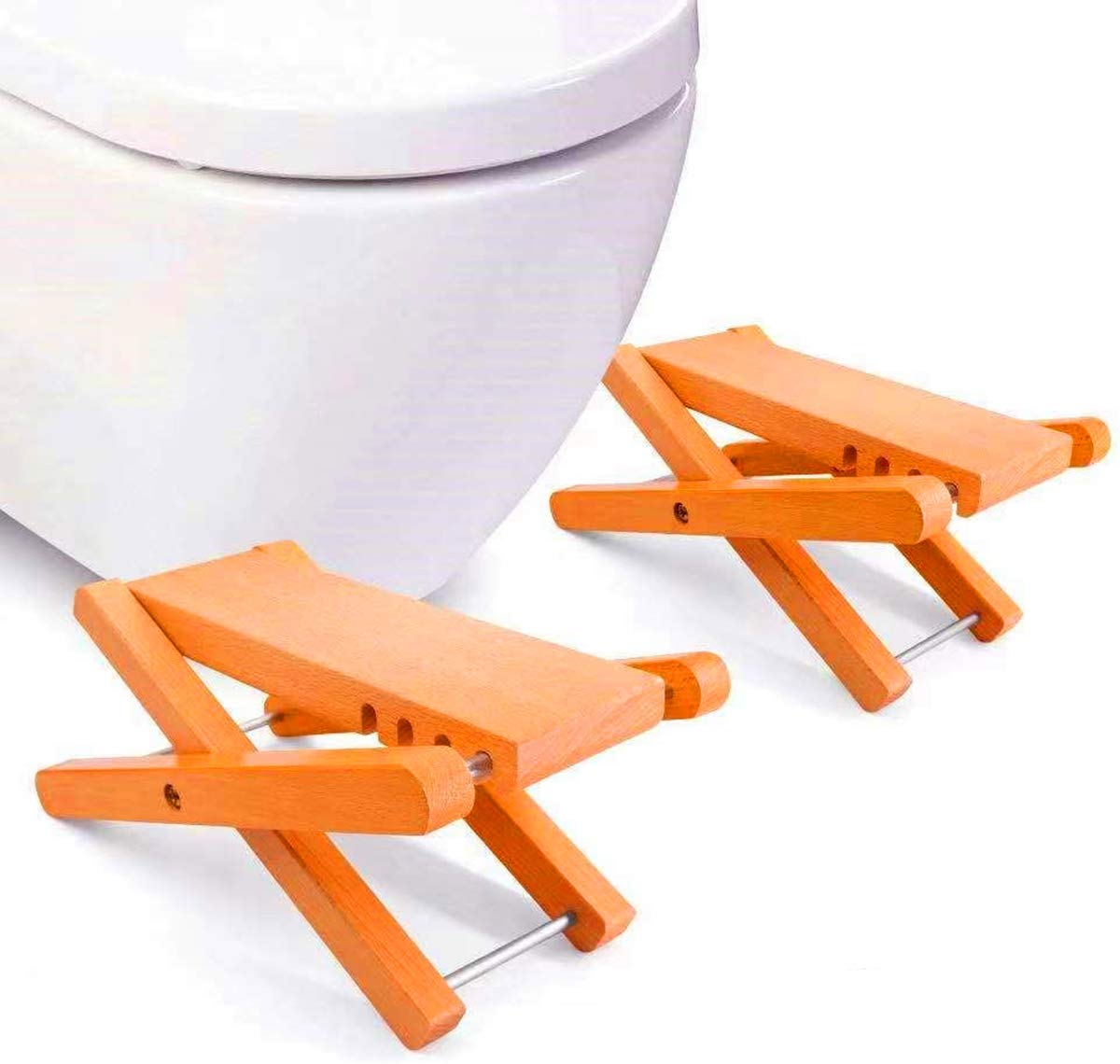 Photo 1 of Folding Squatting Stool (1 Pair), Multi-Function Foldable 7-9" Height Squatting Toilet Step Poop Stool,Multi-Function Toilet Stool Portable Step for Adult Home Bathroom