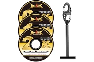 HERCULES Fly Fishing Tippet 3 Pack with Fly Tippet Holder, 55 Yards