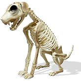 Yinfidee Skeleton Dog Halloween, 15.5” Skeleton Animals Crazy Bones for Indoor and Outdoor,Spooky Haunted House Decoration Holiday Party Decoration
