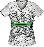 Runway by Cherokee 3641CB Women's V-Neck Top Let's Get Fish-ical