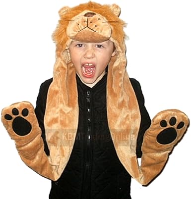 Children's hat with gloves attached Clearance