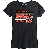 Team Fan Apparel NFL Gameday Women's Relaxed Fit T-Shirt - Rib Neck Contour - Tagless Short Sleeve Tee - Stay Cool & Stylish (Cincinnati Bengals - Black, X-Large)