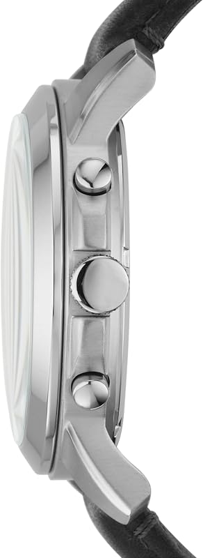 Montre pour Homme Grant, Mouvement chronographe à Quartz, boîtier en Acier Inoxydable de 44 mm avec Bracelet en Cuir véritable, FS4812