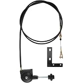 Partuto 2.5M 8.2FT Excavator Throttle Control Cable with Mounting Bracket for EX230, Manual Flexible Throttle Control Wire with Black Knob, Quick Response Excavator Engine Control Cable