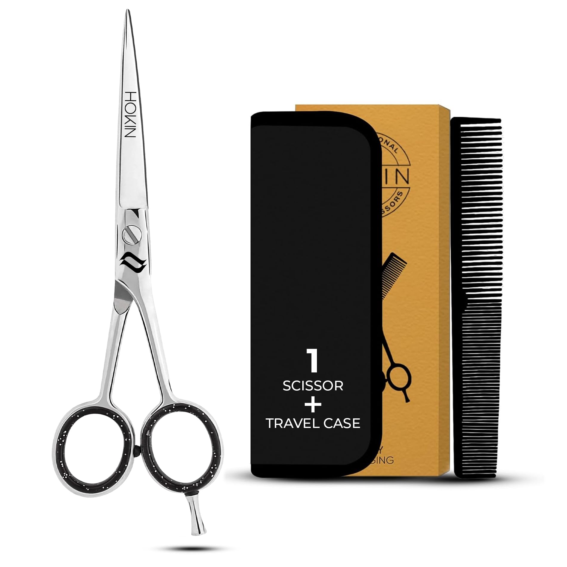 HOKIN Hair Cutting Scissor for Professional Hairdresser Scissors Stainless Steel Material 6.5 Inch Hairdressing Scissors for Home Use (Polish)