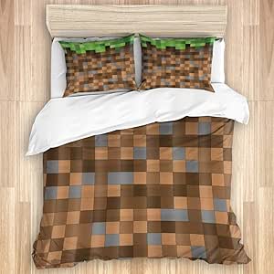 NISENASU Funda nórdica estampada,Forma cuadrada Bloques ladrillo Patrón