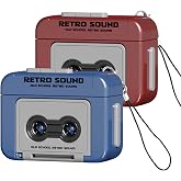 AGLOO 2 Pcs Creative Mini Tape Recorder Keychain - Retro Cassette Player Portable Keychain Gifts with Three Chinese Songs - Ornament for Backpacks, Handbags