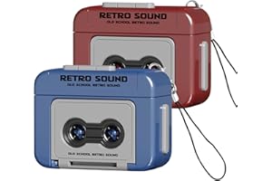 AGLOO 2 Pcs Creative Mini Tape Recorder Keychain - Retro Cassette Player Portable Keychain Gifts with Three Chinese Songs - O
