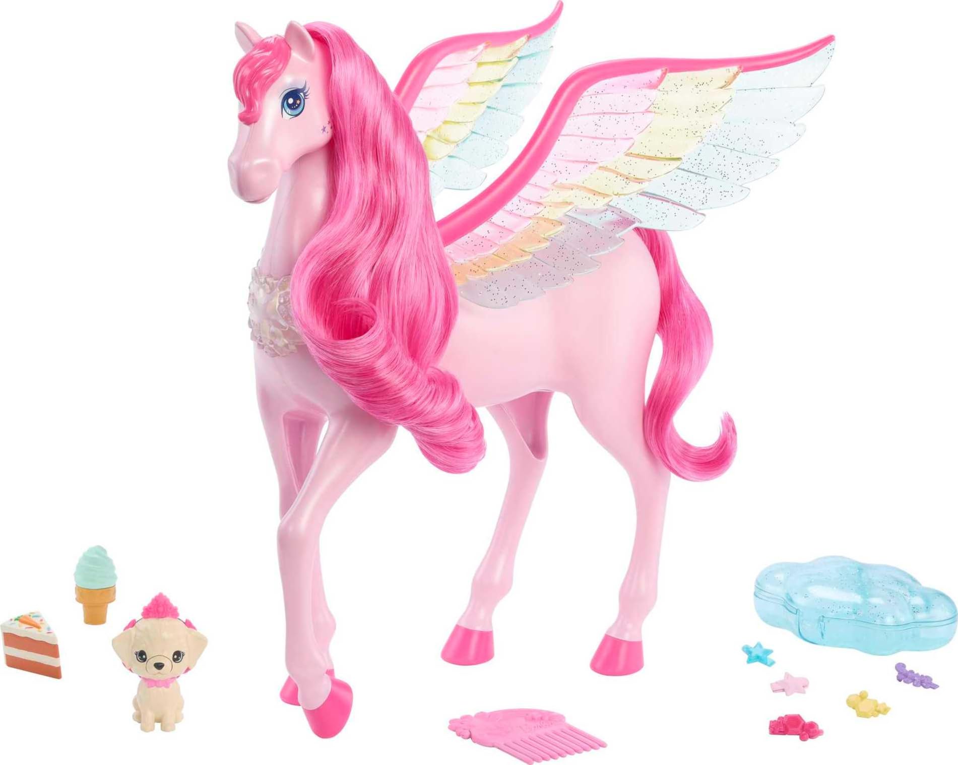 Unicorn Barbie Dolls Barbie Doll Toys, Pegasus Pink Winged Horse