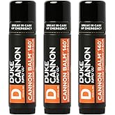 Duke Cannon Supply Co. Tactical Lip Protectant Cannon Balm 140° - (Blood Orange Mint Flavored) Superior Performance, SPF 30, Lip Balm for Hard Working Men, 0.56oz (3 Pack)