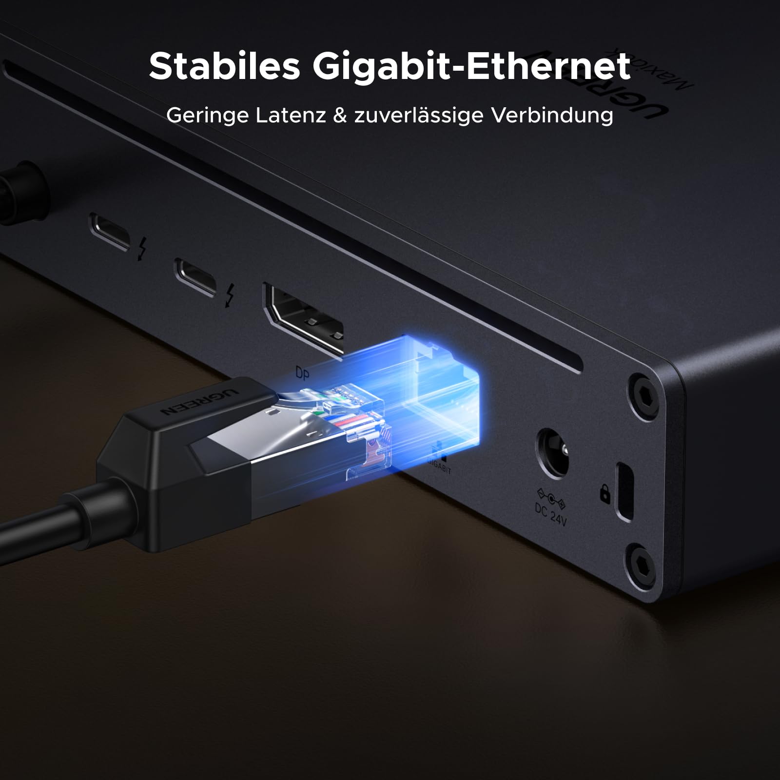 UGREEN Maxidok Thunderbolt 5 Dock, Dual 6K@60Hz/ 4K@120Hz, 120Gbps Datentransfer, 3*USB A Ports, 100W Aufladen, SD&TF Kartenleser, Ethernet, TBT5 Dock für TBT5/4 MacBooks and Windows-Laptops 6