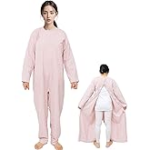 Siomlana Unisex Anti-Strip Adaptive Jumpsuit with Magic Stickers,One-piece Long-sleeved Trousers,Suitable for Seniors,Alzheimer’s Patients,Incontinence Care,Dementia Patient