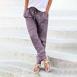 Womens Cargo Pants Waist Loose Wide Leg pocket