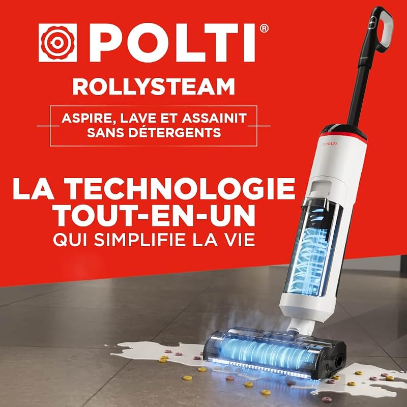 Rollysteam WD50C sans fil, nettoyeur de sol et aspirateur laveur