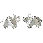 Origami Ox Earrings in Sterling Silver 925