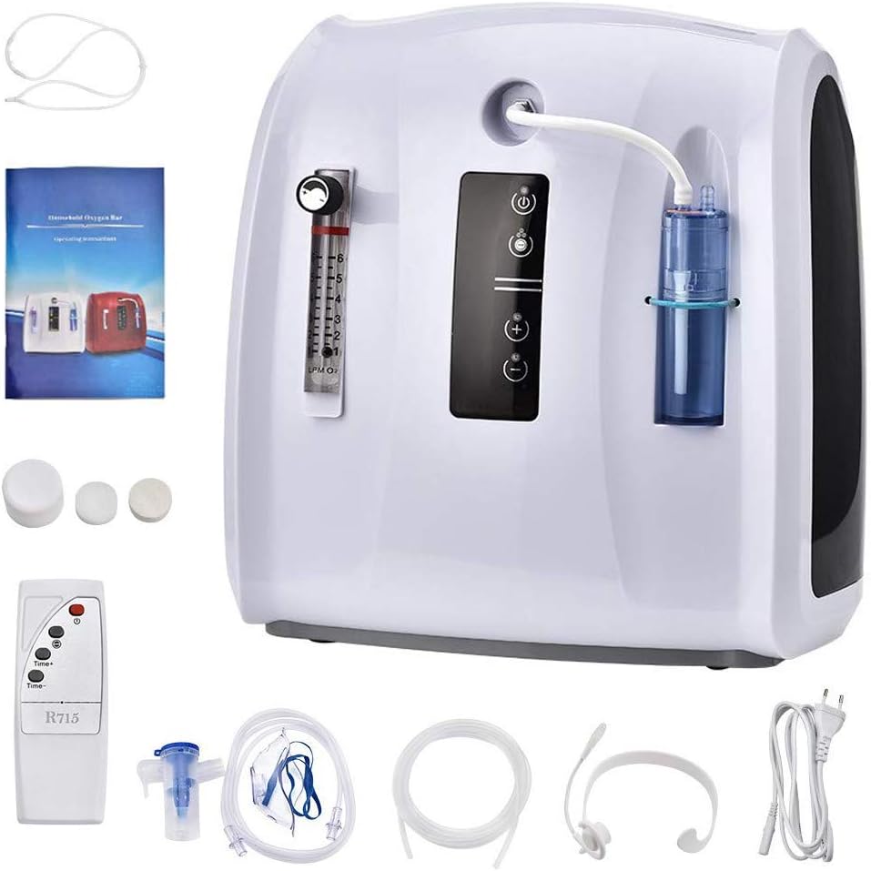 FANTASTOU 1-6L/min Adjustable Oxy-gen Con-cen-trator Portable Oxy-gen Machine with Remote for Home Travel