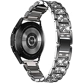 Mtozon Bling Women Band Compatible with Samsung Galaxy Watch 7 6 5 4 40mm 44mm/Watch 3 41mm/Samsung Active 2 40mm 44mm/Watch4 Classic/Galaxy Watch 5 pro/Metal Dressy Wristbands