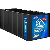 ViVin 3 Inch D Ring View Binder with Large 3" Slant-D Ring, 6 Pack, Black | Durable, Fit 8.5" x 11" Paper 725-Sheet Capacity, Clear View Cover, 2 Interior Pockets, PVC-Free, Office Home School use