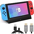 RuntoGOL TV Docking Station for Switch,Portable Switch OLED Dock Station Support 4K HDMI Output,Replacement for Official Switch Base,Switch Dock with Type-C and HDMI Cable