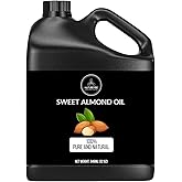 Naturevibe Botanicals Sweet Almond Oil 32 Ounces | 100% Pure and Natural Unrefined Cold Pressed Carrier Oil | Great for Skin Care and Hair Care