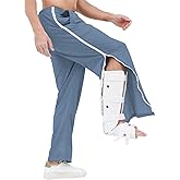 YOSINISO Mens Post Surgery Tearway Pants 2 Side Zippers Basketball Pants Sweatpants