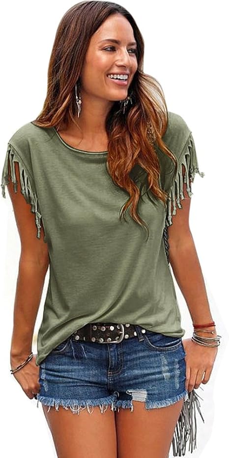 Women Tassel Zipper V Neck Solid Color Long Sleeve Casual Loose T Shirt Top -in T-Shirts from 