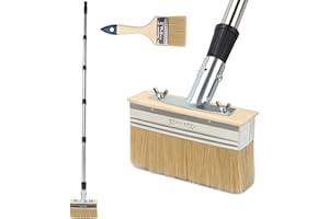 Deck Stain Brush Applicator with Long Handle(59''), 7IN Wide Deck Paint Brushes with 3'' Paint Brush Threads for Applying Sta