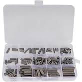 140Pcs Parallel Drive, passfeder sortiment Key Assortment SAE Shaft Keys Stainless Steel Key Keystock Assortment Round Ended Key Parallel Drive Shaft Keys Set