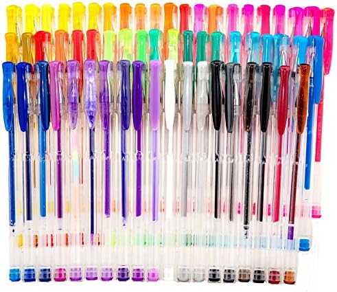 Strokes Art 60 Piece Gel Pen Set - Smooth Will Not Scratch - Includes Super Handy Zippered Carry Case