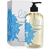 Lulu Coconut Massage Oil with Fractionated Coconut & Cocoa Butter Hydrating Non-Greasy Body Oil for Smooth Skin & Relaxation Aromatherapy for Date Night Couples Massage & Massage Therapy 16 fl oz Pump