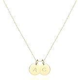 QXTX Initial Necklaces for Women,18K Gold Plated Dainty Letter Necklace for Women