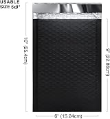 Switory 25Pcs Poly Bubble Mailers A5 Padded Envelopes 6X9+1.57" Black view 2
