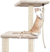 HOMIDEC Cat Scratching Post 90cm Cat Tree Beige Multi-Level Indoor view 4