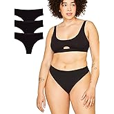 Subset Women’s Mid-Rise Organic Cotton Thong 3 Pack, Breathable, Tag Free, Comfortable Everyday Thong, No Show Underwear
