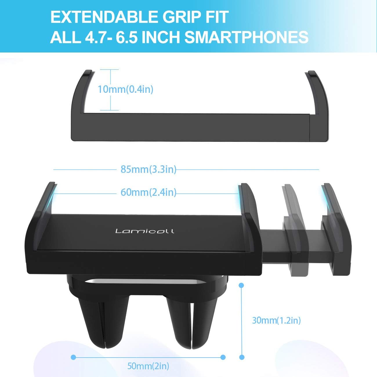 Lamicall Car Phone Holder, Universal Vent Mount, 360 Rotating Air Vent Cradle Stand for iPhone 17 16 15 14 Pro Max Plus Air - Image 5