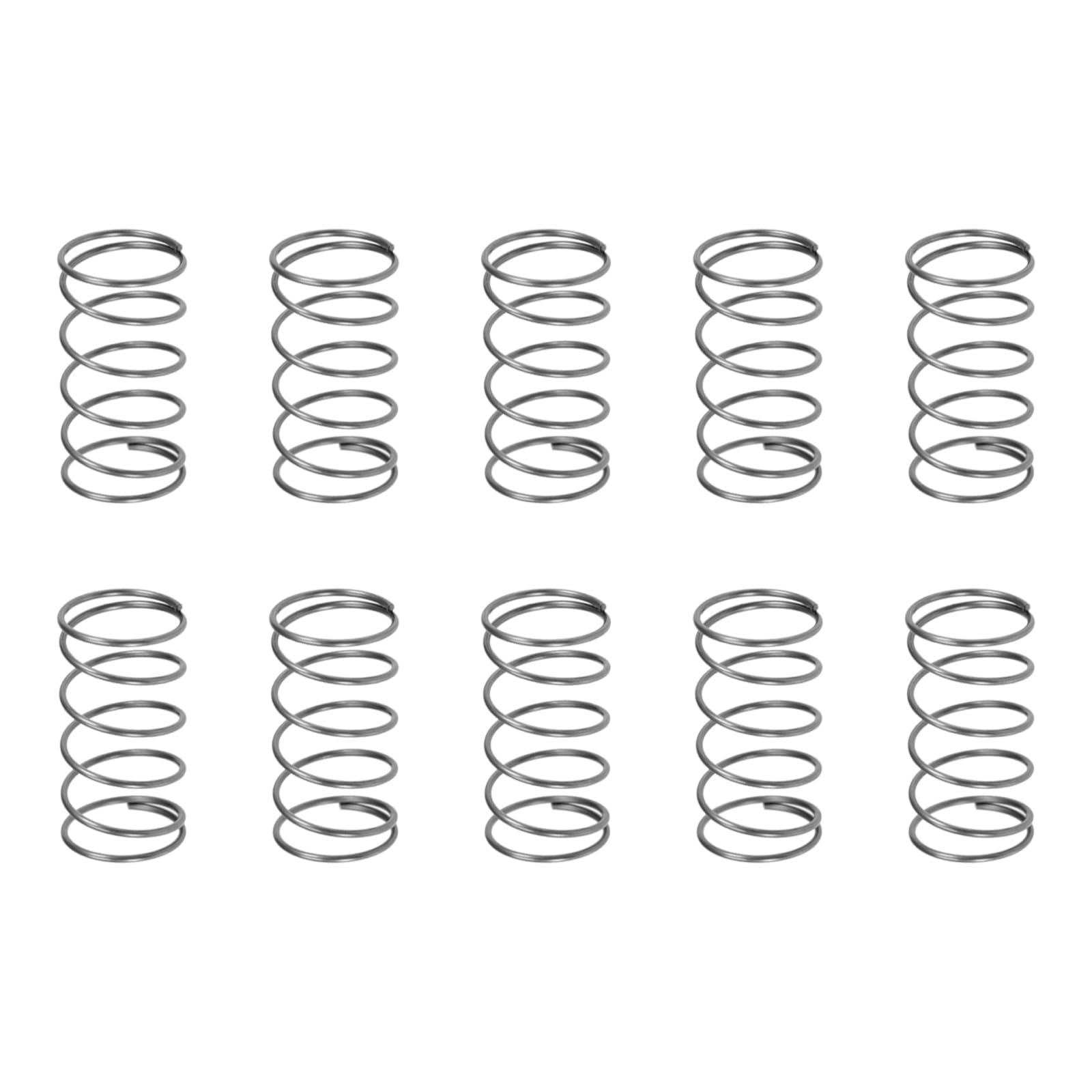 DTGN 1x16x30mm(DxODxL) Compression Spring - 10Pack - Good for Machinery - Spring Steel Extension Spring - Gray
