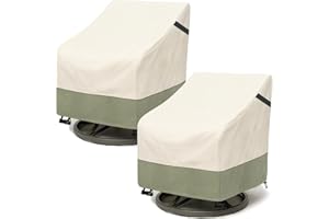 Dalema Outdoor Swivel Chair Cover 2 Pack,600D Heavy Duty 100% Waterproof Outdoor Chair Covers,Patio Furniture Covers for Swivel Patio Chairs,37.5" W x 39.25" D x 36" H,Beige