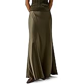 LilySilk Versatile Double-Faced Silk Charmeuse Skirt for Women Maxi Length Straight Cut Long Flare Hem Bottom Dress