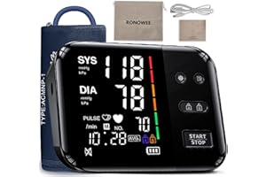 RONOWEE Blood Pressure Monitor Talking, Rechargeable Blood Pressure Machines for Home Use Large Cuff 9"-17", 2023 Accurate Automatic High Blood Pressure Monitors Upper Arm BP Machine, Two Users, Gift Bag