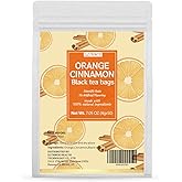 Premium 50 Oranges Hot Cinnamon Black Fruit Tea Bags, Made with 100% Natural Fruit &amp; Herbs, No Additives &amp; Caffeine Free.