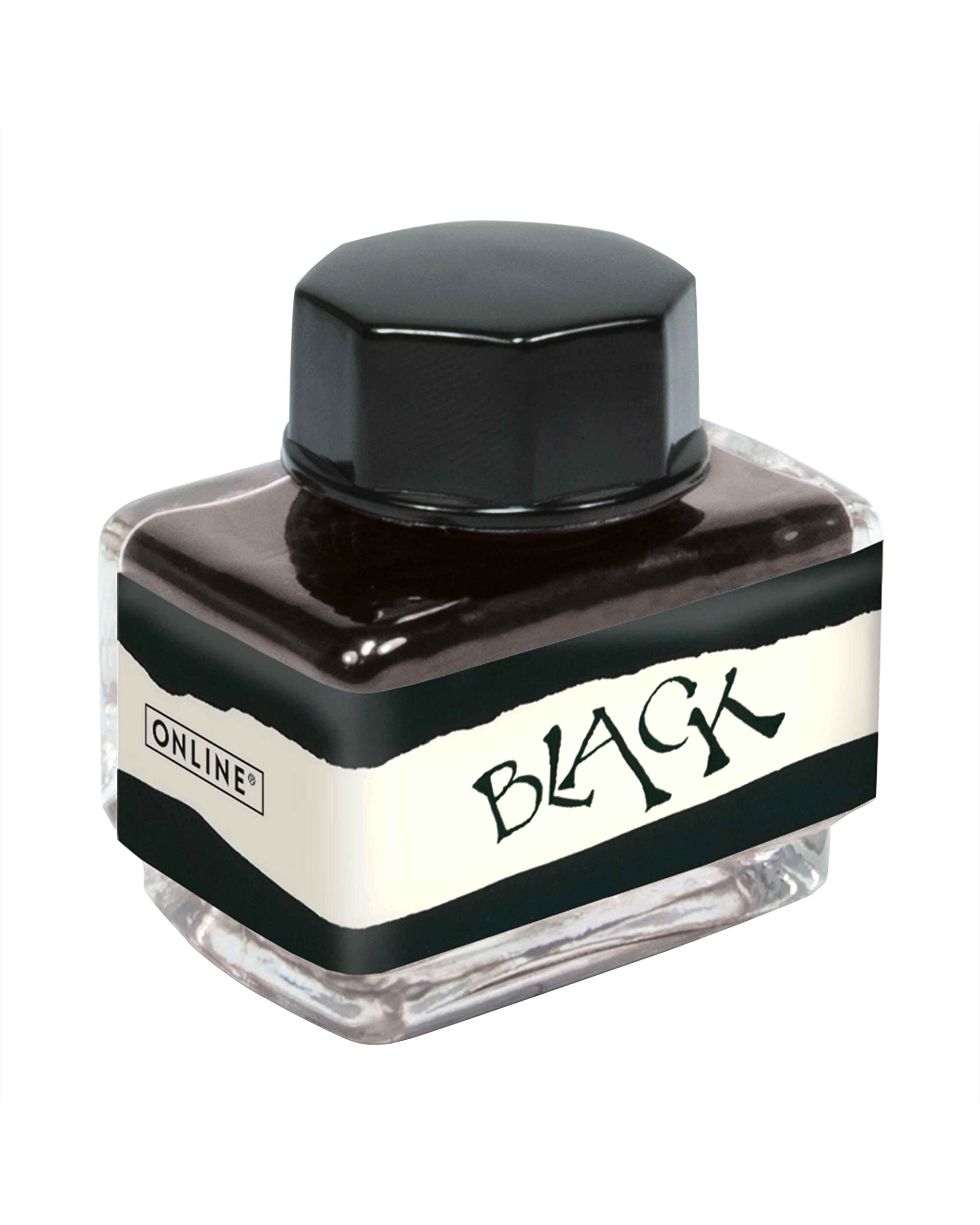 ONLINE Black Ink Bottle - 15ml Waterbased Fountain Ink for Calligraphy, Handlettering & Writing — image 1