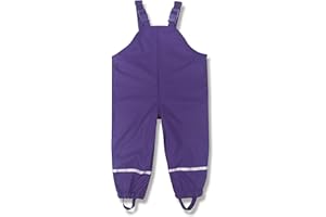 Toddler Rain Pants Boys Girls Water Proof Rain Jumpsuit Mud Proof Windproof Outdoor Reflective Suspender Bib Overalls