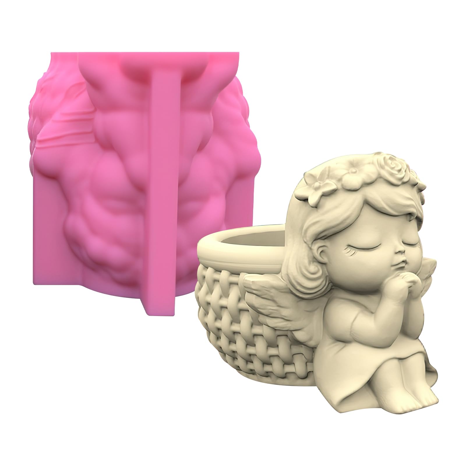 TNSLAND Flower Pot Silicone Mould, Silicone Plant Pot Concrete Casting Mould, DIY Concrete Moulds, Handmade Epoxy Resin Silicone Mould, DIY Succulent Vase Planters Moulds Pen Holder Craft
