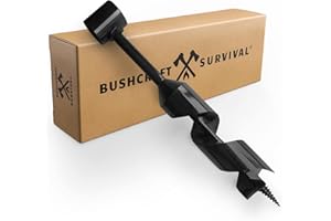 Bushcraft Survival 1.5 Inch Scotch Eye Auger | Manual Hand Wood Auger Drill Bit for Camping & Shelter Building | Heavy Duty Steel Bushcrafting Tools & Backcountry Gear