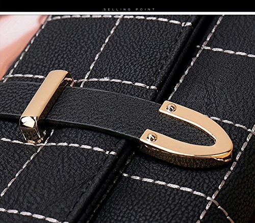 mac lawrence fashion leather girls women's wallet/clutch/purse/clutches (black)