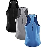 NELEUS Men's 3 Pack Dry Fit Y-Back Muscle Tank Workout Gym Shirt