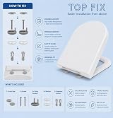 MASS DYNAMIC D-Shape Toilet Seat Soft Close Quick Release White view 7