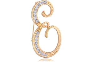 ETHOON Letter Brooch Pins Initial Rhinestone Brooch for Women Crafts Gold A-Z