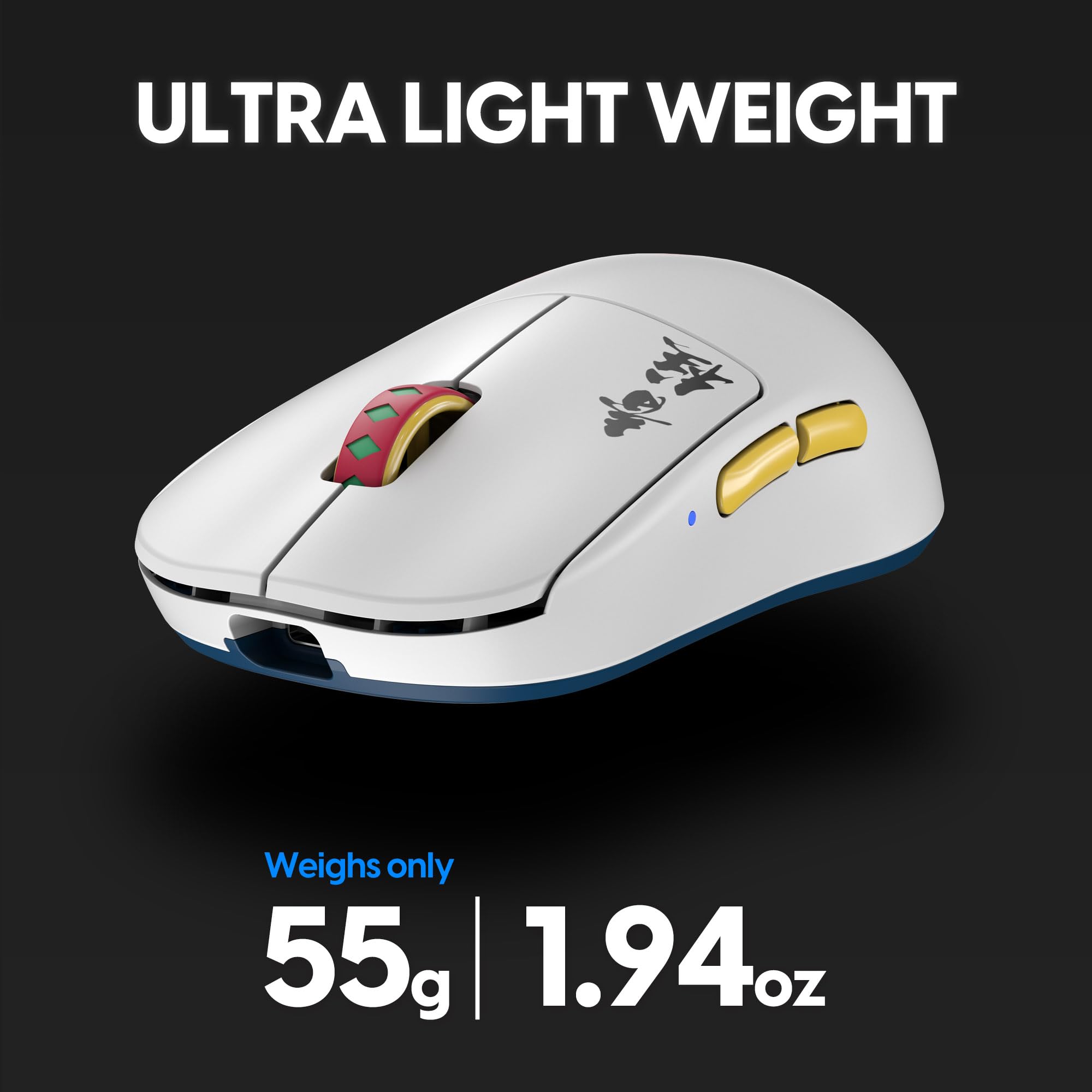 Pulsar Gaming Gears [Pulsar x Demon Slayer X2H Medium Wireless Gaming Mouse, Ultra Lightweight Collectible Mouse, Symmetrical PC Mac Computer Mice, Optical Switch, 26000 DPI (Superglide Included)